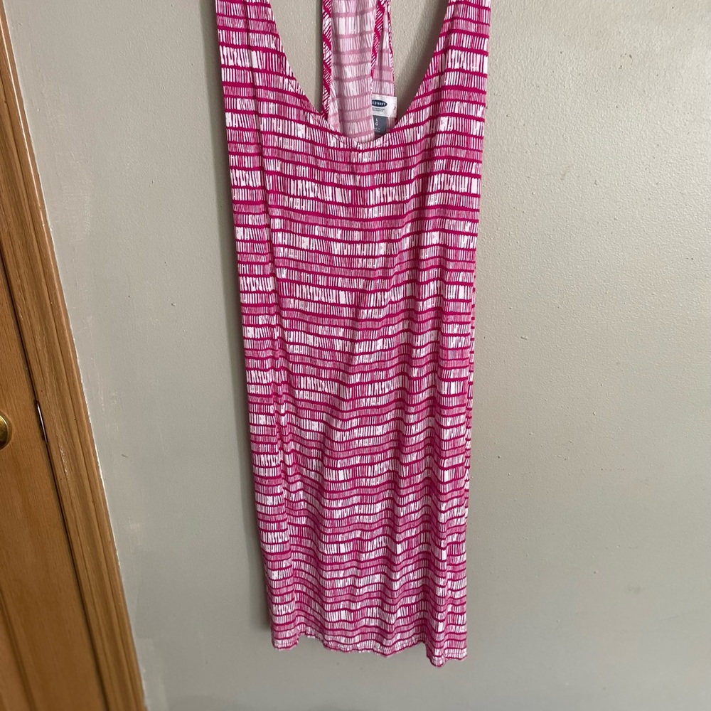 Old Navy Pink and White Halter Sundress